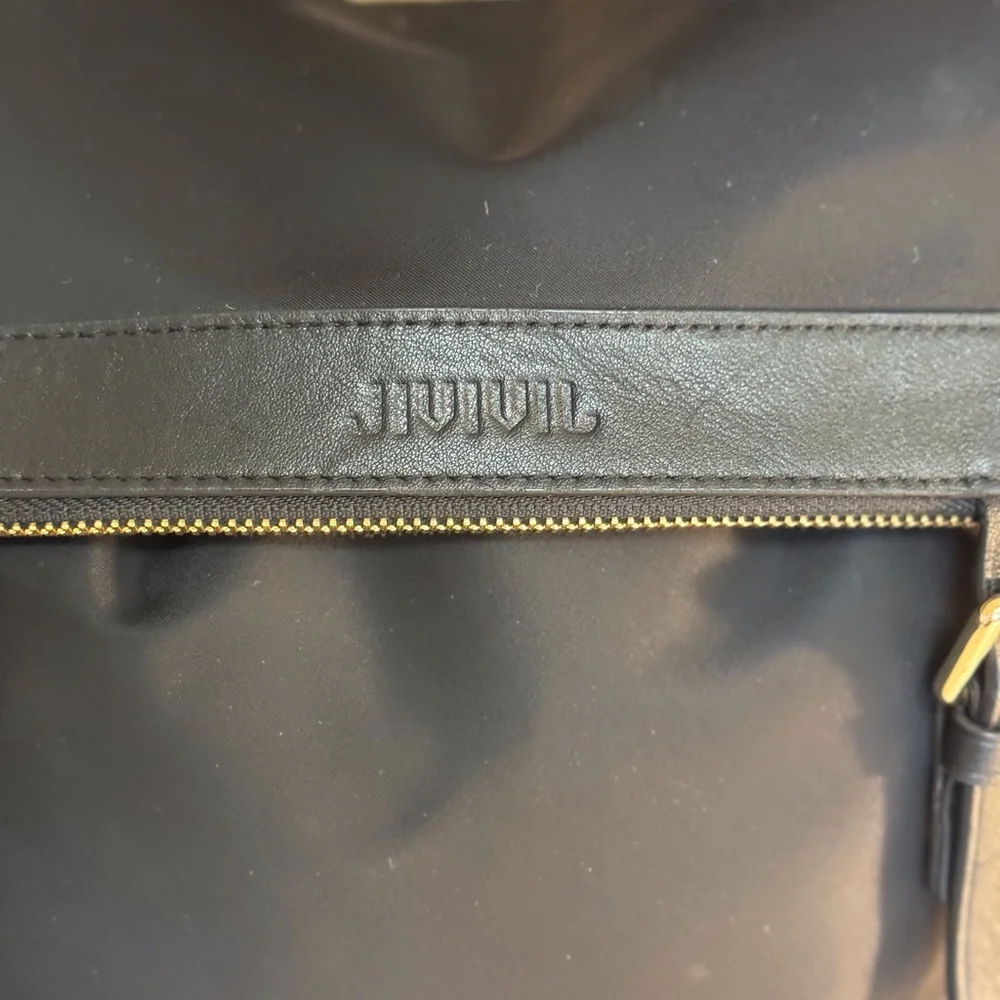🖤 JIVIVIL  CHARLIE CHAPLIN BLACK LEATHER AND NYLON BACK PACK! - Picture 4 of 14